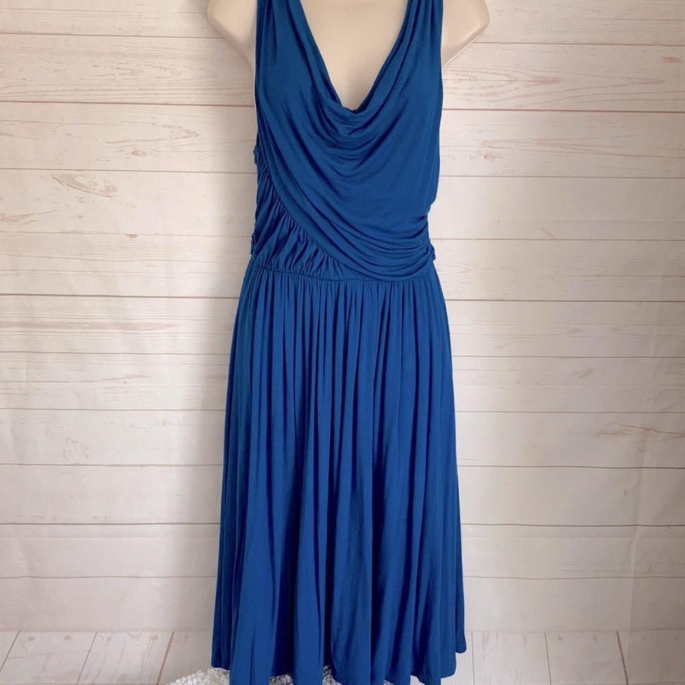 Deletta Anthropologie Sz M Blue sleeveless Dress